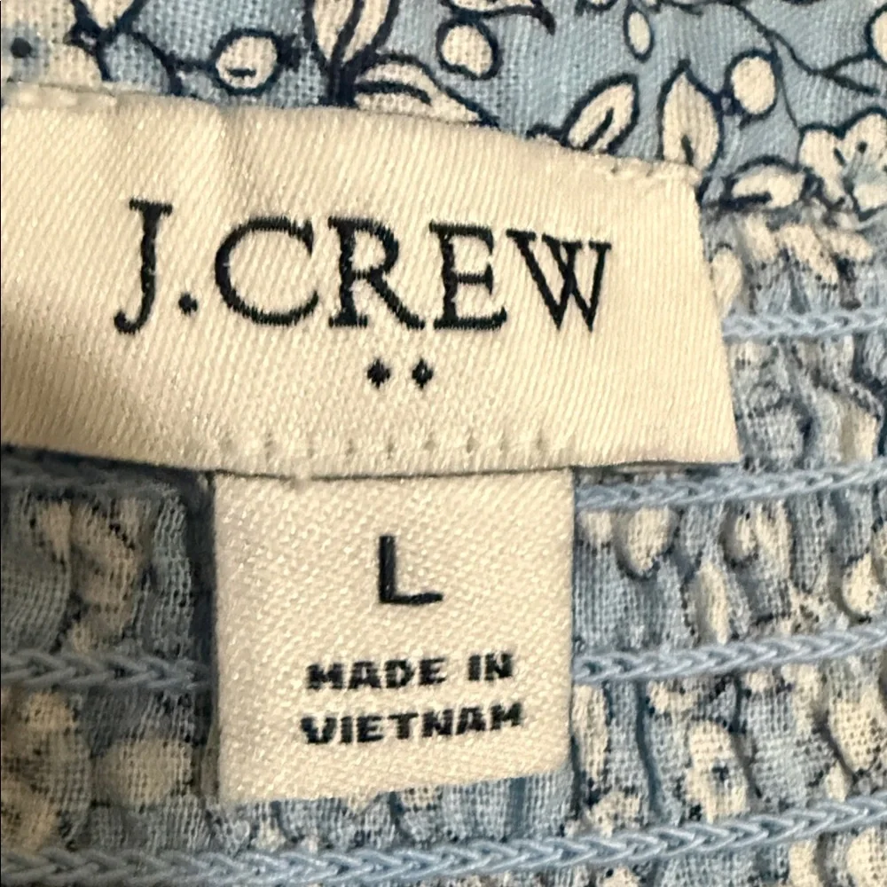J crew destination Light Blue daisy Floral Blouse top women L button front boho - Picture 3 of 10